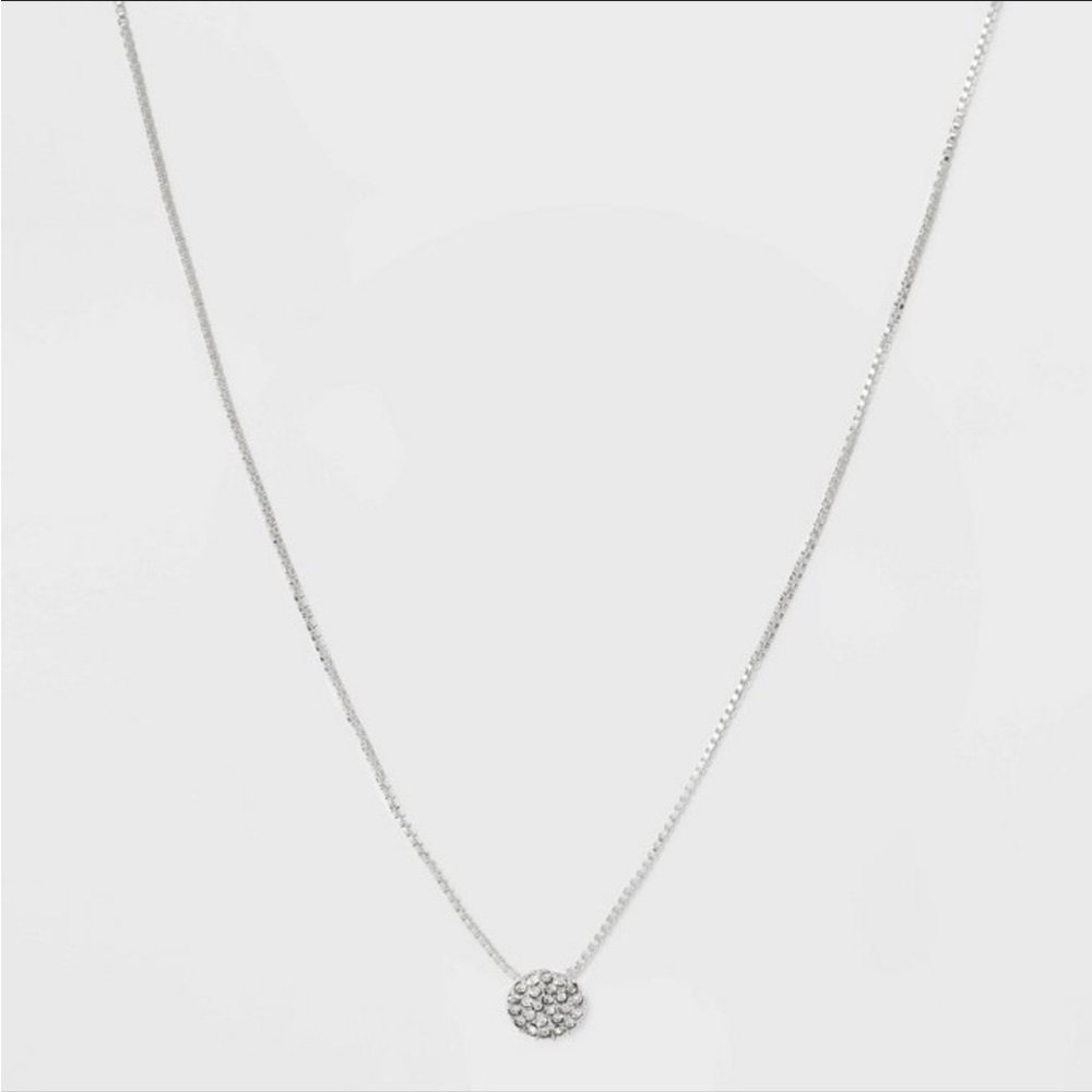 Pave Circle Pendant Necklace - A New
Day™m Silver